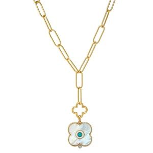 Asha by Adm EVIL EYE CHARM LG + CLOVER LARIAT necklace